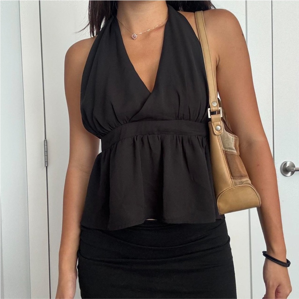 Elegant Black Halter Top